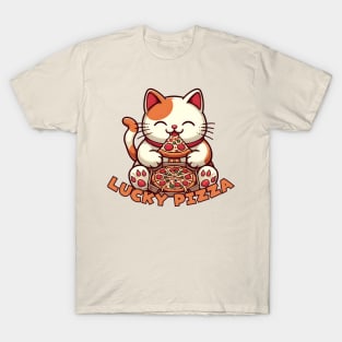 Maneki Neko Pizza cat T-Shirt